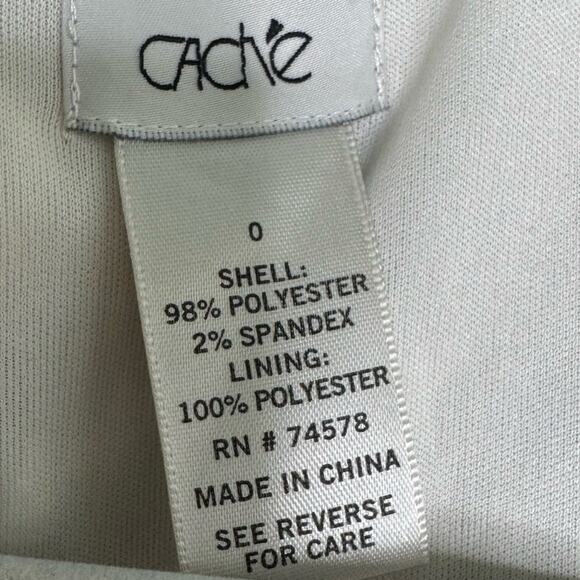 Cache Black White Leopard Print Dress with Asymmetrical Neckline Size 0 - Picture 8 of 8